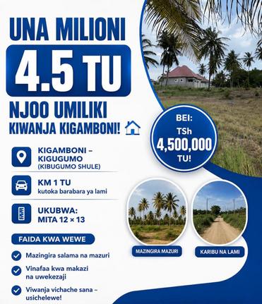 Residential Plot for Sale in Kibugumo Shule, Dar Es Salaam (156 sqm) Residential Plot for Sale in Kibugumo Shule, Dar Es Salaam (156 sqm)
