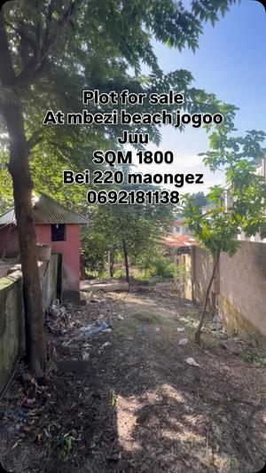 Kiwanja kinauzwa Mbezi Beach Jogoo, Dar Es Salaam sqm 1800