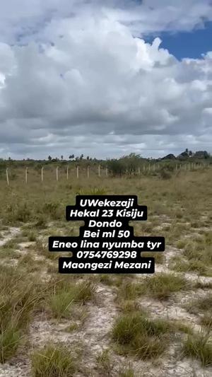 Shamba linauzwa Kisiju Dondo, Pwani acre 23