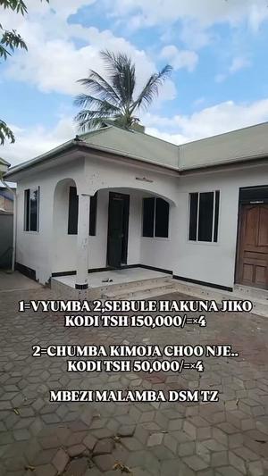 Nyumba ya vyumba viwili inapangishwa Mbezi Malamba, Dar Es Salaam