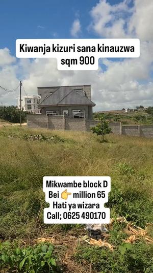 Plot for sale in Mikwambe, Dar Es Salaam
