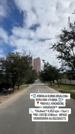 Kiwanja (Residential/Commercial) kinauzwa Kinondoni, Hananasif, Dar Es Salaam (4053 sqm) Kiwanja (Residential/Commercial) kinauzwa Kinondoni, Hananasif, Dar Es Salaam (4053 sqm)