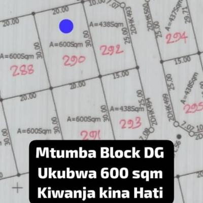 Plot for sale in Mtumba Mji Wa Serikali, Dodoma sqm 600 Plot for sale in Mtumba Mji Wa Serikali, Dodoma sqm 600