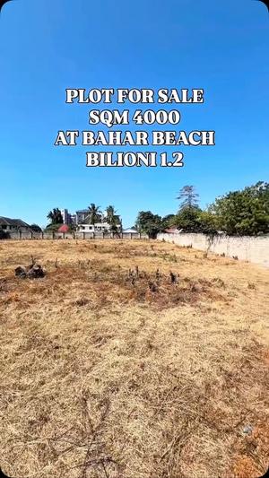 Kiwanja kinauzwa Bahari Beach, Dar Es Salaam (4000 sqm)
