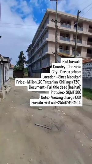 Kiwanja kinauzwa Sinza Madukani, Dar Es Salaam sqm 300 Kiwanja kinauzwa Sinza Madukani, Dar Es Salaam sqm 300
