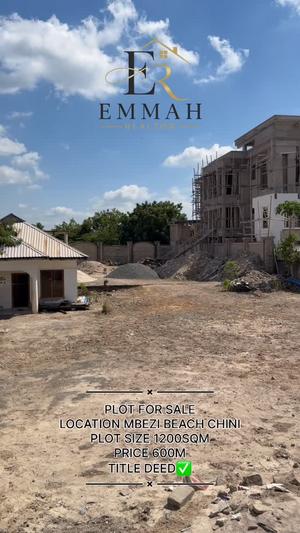 Kiwanja kinauzwa Mbezi Beach Chini, Dar Es Salaam sqm 1200