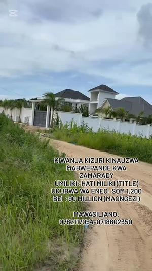 Kiwanja kinauzwa Mabwepande, Dar Es Salaam sqm 1200