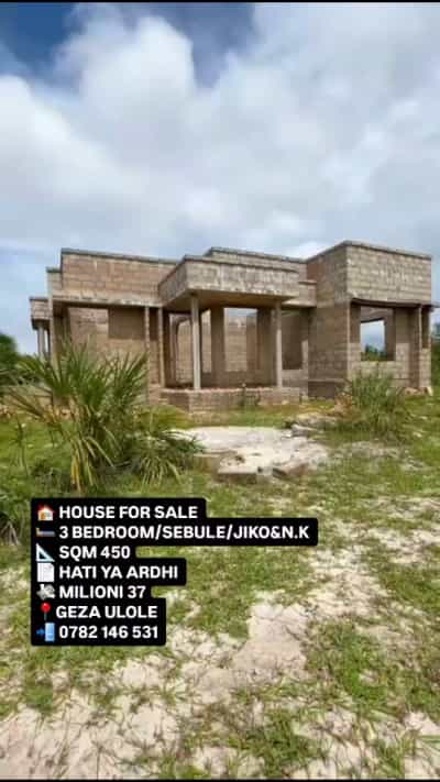 Nyumba ya vyumba vitatu inauzwa Kigamboni, Geza Ulole, Dar Es Salaam (450 sqm) Nyumba ya vyumba vitatu inauzwa Kigamboni, Geza Ulole, Dar Es Salaam (450 sqm)