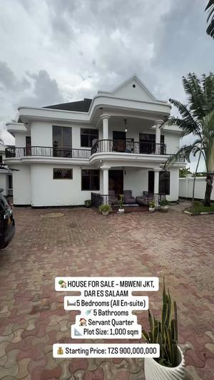 5 Bedrooms House for Sale in Mbweni Jkt, Dar Es Salaam (1000 sqm)