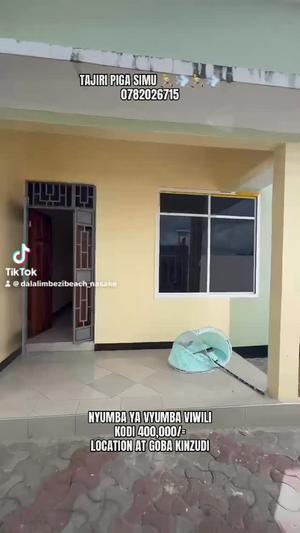 Nyumba ya vyumba viwili inapangishwa Salasala Kinzudi, Dar Es Salaam