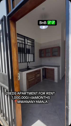 2 Bedrooms Apartment for Rent in Mwananyamala, Dar Es Salaam