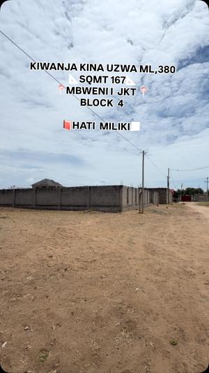 Kiwanja kinauzwa Mbweni I Jkt, Dar Es Salaam (167 sqm)