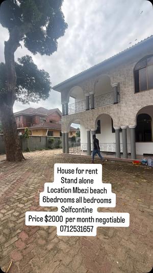 Nyumba ya vyumba 6 inapangishwa Mbezi Beach, Dar Es Salaam