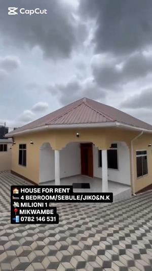 4 Bedrooms House for Rent in Kigamboni Mikwambe, Dar Es Salaam