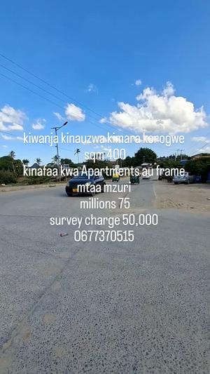 Kiwanja kinauzwa Kimara Korogwe, Dar Es Salaam (400 sqm)