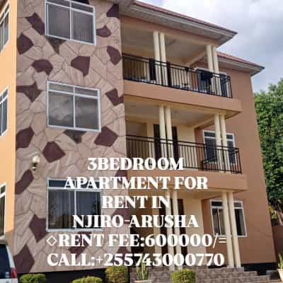 Apartment ya vyumba vitatu inapangishwa Njiro, Arusha