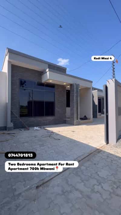 Apartment ya vyumba viwili inapangishwa Mbweni, Dar Es Salaam