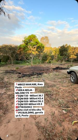 Residential Plot for Sale in Mbezi Makabe, Dar Es Salaam