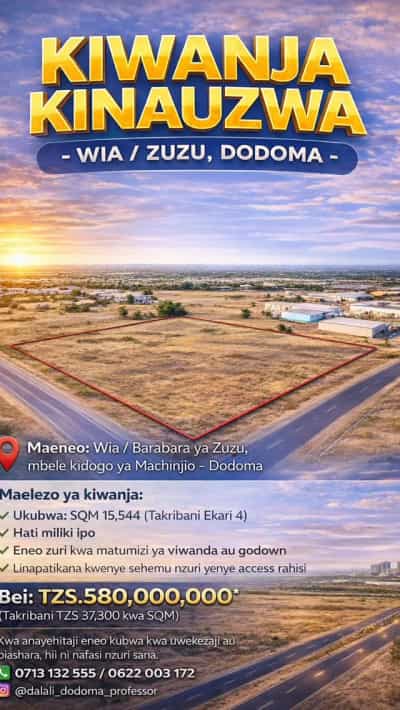 Kiwanja (Industrial Plot) inauzwa Wia / Barabara ya Zuzu, Dodoma (15544 sqm)
