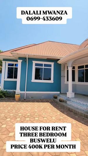 Nyumba ya vyumba vitatu inapangishwa Buswelu, Mwanza