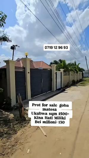 Kiwanja kinauzwa Goba Mattosa, Dar Es Salaam (1500 sqm)