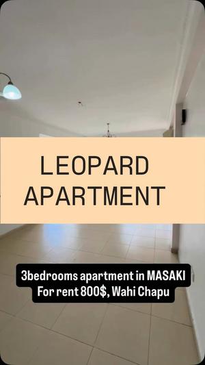 Apartment ya vyumba vitatu inapangishwa Masaki, Dar Es Salaam