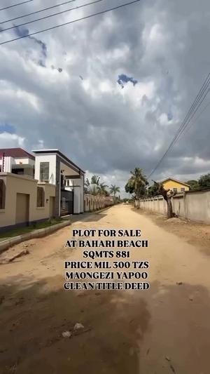 Kiwanja kinauzwa Bahari Beach, Dar Es Salaam sqm 881 Kiwanja kinauzwa Bahari Beach, Dar Es Salaam sqm 881