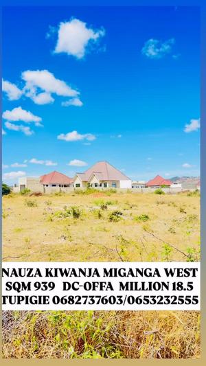 Kiwanja kinauzwa Miganga West sqm 939