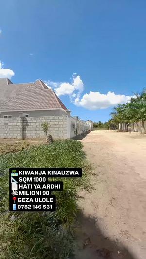 Plot for sale in Kigamboni Geza Ulole, Dar Es Salaam sqm 1000