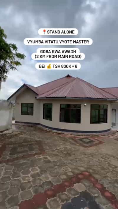 Nyumba ya vyumba vitatu inapangishwa Goba Kwa Awadh, Dar Es Salaam