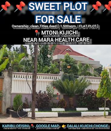 Kiwanja kinauzwa Mtoni Kijichi Ushuu, Dar Es Salaam (1500 sqm) Kiwanja kinauzwa Mtoni Kijichi Ushuu, Dar Es Salaam (1500 sqm)