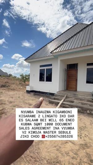 Nyumba ya vyumba viwili inauzwa Kisarawe 2 Lingato, Kigamboni, Dar Es Salaam (1000 sqm) Nyumba ya vyumba viwili inauzwa Kisarawe 2 Lingato, Kigamboni, Dar Es Salaam (1000 sqm)