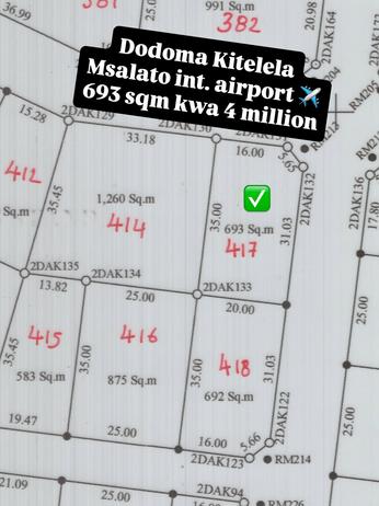 Residential Plot for Sale in Msalato International Airport, Dodoma