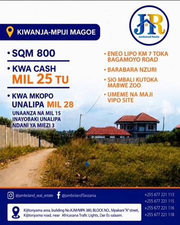Viwanja vinauzwa Mapinga Maghorofani, Pwani Viwanja vinauzwa Mapinga Maghorofani, Pwani