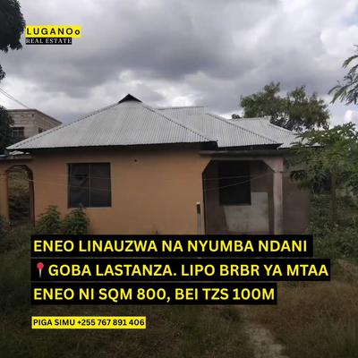 Nyumba ya vyumba vitatu inauzwa Goba Lastanza, Dar Es Salaam (800 sqm)