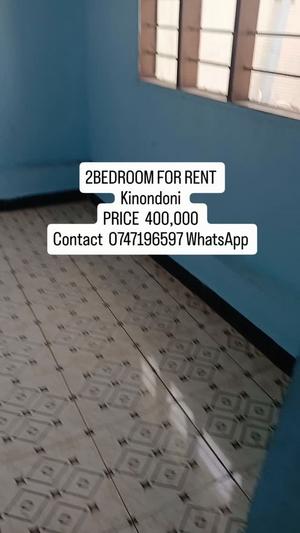 Nyumba ya vyumba viwili inapangishwa Kinondoni, Dar Es Salaam
