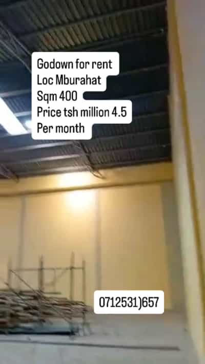 Ghala inapangishwa Mburahati, Dar Es Salaam (400 sqm)