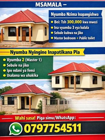 Nyumba ya vyumba vitatu inapangishwa Msamala, Ruvuma