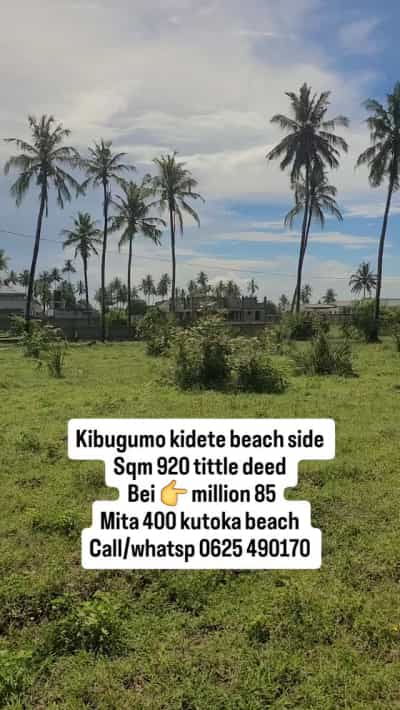 Residential Plot for Sale in Kibugumo kidete beach side, Dar Es Salaam (920 sqm)