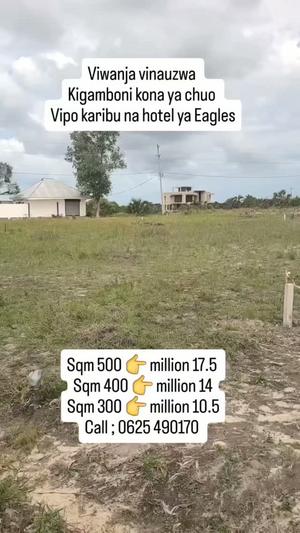 Viwanja vinauzwa Kigamboni Mwembemdogo, Dar Es Salaam sqm 300