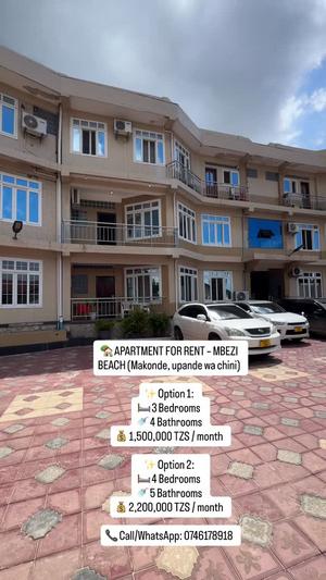 Nyumba/Apartment ya vyumba vinne inapangishwa Mbezi Beach Makonde, Dar Es Salaam