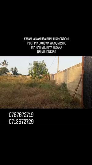 Plot for sale in Bunju, Dar Es Salaam sqm 2700 Plot for sale in Bunju, Dar Es Salaam sqm 2700