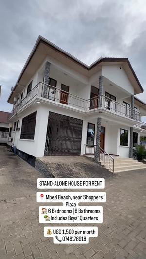 Nyumba ya vyumba 6 inapangishwa Mbezi Beach, Dar Es Salaam