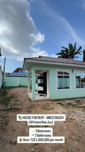 Nyumba ya vyumba vitatu inapangishwa Mbezi Beach, Dar Es Salaam
