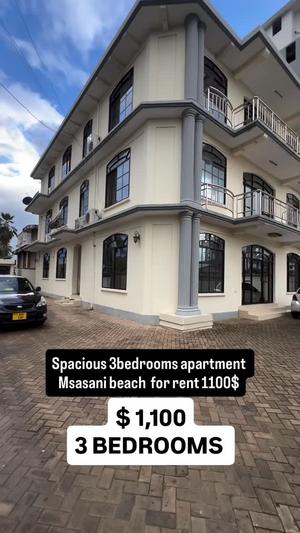 Apartment ya vyumba vitatu inapangishwa Msasani Beach, Dar Es Salaam
