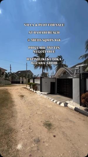 Villa ya vyumba vitatu inauzwa Bahari Beach, Dar Es Salaam (848 sqm) Villa ya vyumba vitatu inauzwa Bahari Beach, Dar Es Salaam (848 sqm)