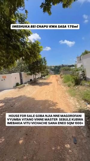 Nyumba ya vyumba vitano inauzwa Goba Njia 4, Dar Es Salaam (1000 sqm)