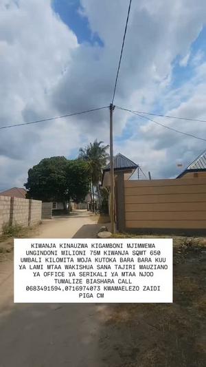Kiwanja kinauzwa Mjimwema Ungindoni, Dar Es Salaam sqm 650 Kiwanja kinauzwa Mjimwema Ungindoni, Dar Es Salaam sqm 650