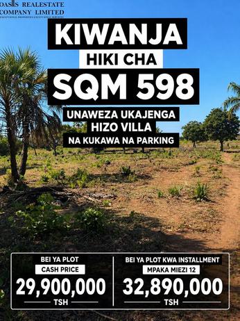 Beach Plots zinazouzwa Kigamboni Kimbiji, Dar Es Salaam (598 sqm)