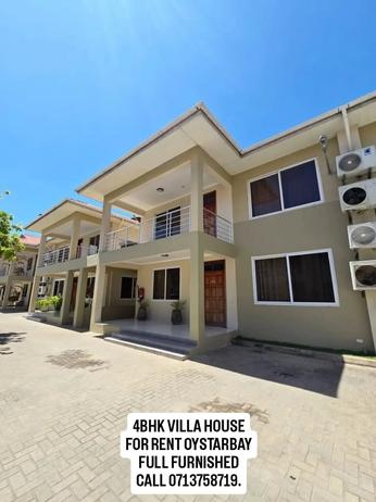Villa (Furnished) ya vyumba vinne inapangishwa Oysterbay, Dar Es Salaam